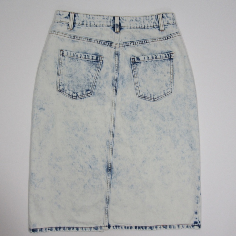 Wild Fable Acid Wash Split Front Denim Skirt Size 4 - Picture 4 of 16